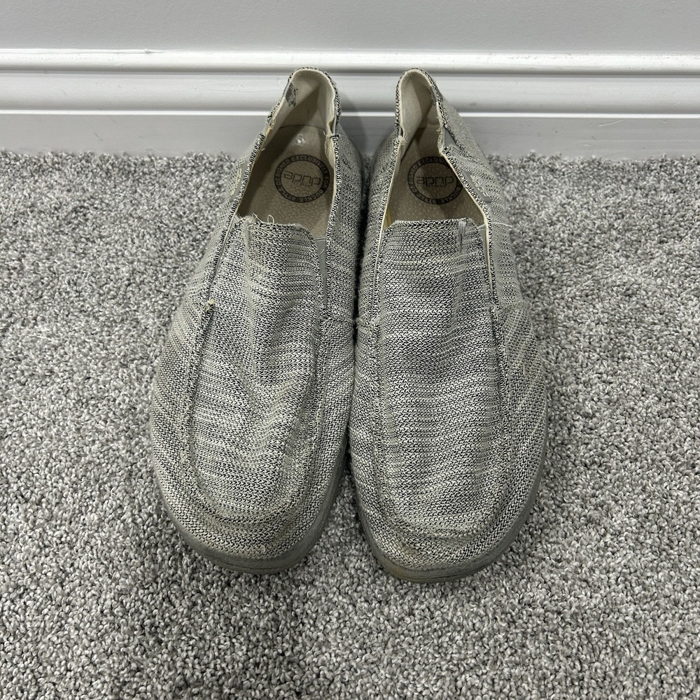Hey Dude Chan‎ Stretch Grey Melange Slip On Shoes Casual Loafers Men's Size 12